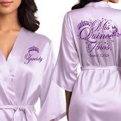 Step into your Quinceañera celebration in style with our Personalized Satin Quinceañera Robe. Crafted for your special day, this personalized Quinceañera robe exudes luxury and elegance. Ideal for getting ready moments and capturing unforgettable photos, it features beautiful glitter and regular text color options to match your Quinceañera party. Perfect for your Quince birthday, our personalized robe is a symbol of sophistication and grace as you embark on this milestone journey. Make your Mis Quince Robe, Quinceanera Planning Checklist, Rapunzel Quinceanera, Surprise Dance Outfits, Quince Planning, Surprise Dance, Quinceanera Planning, Custom Robes, Personalized Robe