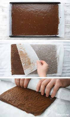 the process for making chocolate cake is shown