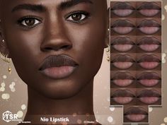 an image of a woman's lips with different shapes and makeup colors on her face