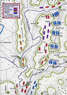 an old map showing the battle of waterloo and its positions in which they were fought