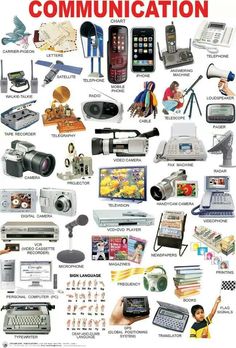 a poster with many different types of electronic devices