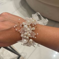 Tie Around Bracelet, Beautiful, Elegant, Can Be For Bridal Too, Brand New. Womens Jewelry Bracelets, White Flowers, Royalty, Color White, Lily, Women Jewelry, Brand New, Bracelet, Women Shopping