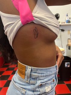 fine line butterfly tattoo Upper Torso Tattoo, Small Dainty Fine Line Tattoos, Fine Line Butterfly Tattoo Rib, Girl Tattoo Placement Ideas, Fine Line Side Tattoo, Girly Tattoo Ideas Unique, Small Hideable Tattoos, Cute Places For Small Tattoos, Arm Tattoos For Women Simple