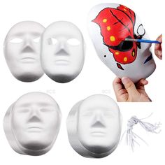 PRICES MAY VARY. High Quality Materials White Mask: masks are made of high quality eco-friendly hard paper pulp, easy to paint, good shape, won't be easily broken when you lost to the ground accidentally. Blank face mask Value pack:16 pcs mask,4 style-4 male,4 famale,4 V style and 4 half face style.4 popular style blank for you to play your own imagination to create beautiful masks. Comfortable waring mask:this paper masks come with flexible strap ,you only need to create then install the strap White Themed Costume Accessories For Carnival, White Party Masks For Carnival, Hand Painted White Masks For Masquerade, White Masks For Cosplay Events, White Venetian Masks For Carnival, Mardi Gras Dance, Hand-painted White Masks For Masquerade, Carnival Christmas, Blank Face