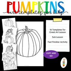 pumpkins and other fall activities for children to learn with their own coloring book, copy and go