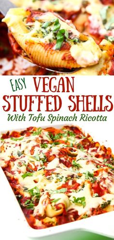 easy vegan stuffed shells with tofu spinach ricotta