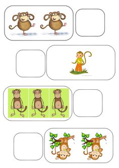 worksheet with pictures of monkeys for children to practice counting and matching the numbers