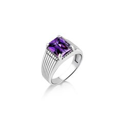 Amethyst purple stone ring in sterling silver, amethyst gemstone statement ring for men, Rectangle cut stone ring for dad, Wedding men rings This lovely gemstone ring is perfect for daily wear. It is crafted from fine 925K sterling silver and has the most intricate details that are sure to catch the eye of anyone who sees it. Handcrafted with love and joy, this ring will be with you for years to come, possibly even taking its place as a family heirloom for generations to come! With its detailed Classic Emerald Cut Purple Rings, Classic Purple Emerald Cut Rings, Classic Purple Gemstone Signet Ring, Purple Gemstone Ring With Rectangular Stone, Formal Purple Rings With Rectangular Stone, Purple Rings With Rectangular Stone For Anniversary, Purple Rectangular Stone Ring For Anniversary, Classic Purple Rectangular Rings, Rectangular Purple Rings With Accent Stones