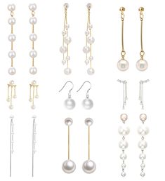 PRICES MAY VARY. Womens Simulated Pearl Long Tassel Drop Earrings: 9 pairs different styles of faux pearl dangle earrings in one package that can show your different styles and charm. Simple and elegant pearl earrings set are suitable for women; Easy to match clothes Quality Materia: The long dangle earrings are made of faux pearls alloy and rhinestones. Featuring a simple and generous style, not only are these long tassel drop earrings stylish and attractive, they are quite suited for sensitive Earrings Cross, Pearl Earring Set, Long Pearl Earrings, Pearl Earrings Wedding, Pearl Dangle Earrings, Faux Pearl Earrings, Diy Wire Jewelry, Tassel Drop Earrings, Statement Drop Earrings