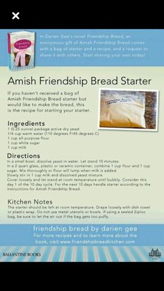 an advertisement for bread that has been made to look like it is from the book amish