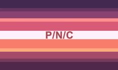 the word pnc is written in red, orange and pink stripes on a purple background