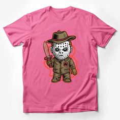 Horror Film Character Inspired T-Shirt, Creepy Masked Doll Graphic Tee, Unique Halloween Unisex Top, Scary Movie Fan Apparel Male T-Shirt Custom graphic T-Shirt.Customize your color Film Character, Classic Movie Characters, Scary Movie, Movies Outfit, Horror Film, Unique Halloween, Cartoon T Shirts, Casual Summer Shirts, Friends Shirt