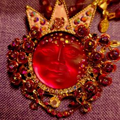 NEW Kirks Folly Red Queen Goddess Seaview Moon Pin Pendant and matching necklace | eBay Gringotts Vault, Fantasy Core, Kirks Folly Jewelry, Queen Goddess, Character Fashion, Cosplay Inspiration, Odd Things, Kirks Folly, Moon Decor