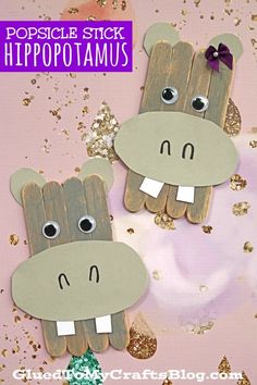 popsicle stick hippopotamus craft for kids