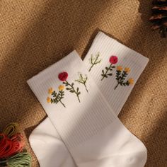 Price includes: One Pair of Socks + Embroidery as pictured In addition, we can embroider anniversary date or unique ideas, you name.... Sock size: ONE SIZE 1. This is a pair of hand-embroidered socks meticulously made by a skilled craftsman. It can be used as a gift for your relatives, friends and family, we can help you make it a very meaningful and unique gift. 2. The socks are embroidered entirely by hand. Made from cotton fabric, when used, it brings comfort to your feet and is very sweat ab Embroidering Socks, Embroidery On Socks Ideas, Embroidery Gift Ideas Friends, Embroider Socks, Hand Embroidered Socks, Sock Embroidery, Embroidery Gifts For Him, Embroidery Socks, Embroidered Socks