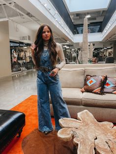 Western Overall Outfits Women, 2024 Rodeo Outfits, Womens Overalls Outfits Winter, Stock Show Outfits Winter, Western Bodysuit Outfit, Western Fashion 2023, Southern Woman Aesthetic, Western Overalls Outfit, Western Boho Outfits Winter