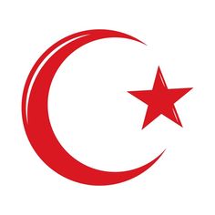 a red star and crescent with a white background