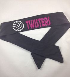 "Super Cute Personalized Volleyball Tieback Moisture Wicking Headbands Shown here in black with white vinyl lettering Tons of headband colors available...don't see the color you are wanting convo me about a special color. These make a great gift for your softball player or the whole team. You can personalized with the players name or a team name. Headbands are 2.5\" inches wide and 34.5\" long One Size Fits All The name/ball are made from a high quality heat vinyl. Choose your color headband Cho Volleyball Headbands, Tieback Headbands, Sports Headband, Blue Names, Volleyball Gifts, Softball Players, Sport Player, Sports Headbands, Tie Headband