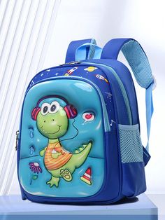 New Cute Cartoon Kids School Backpack Rucksack Daypack For Travel Back To School Blue Punk   Polyamide Animal,Cartoon,Colorblock,Geometric,Letter Classic Backpack   Kids Bags & Luggage, size features are:Bust: ,Length: ,Sleeve Length: Best Backpacks For School, Kindergarten Backpack, Kids School Backpack, Portable Bag, Camping Bag, Boys Backpacks, Animal Cartoon, School Bags For Kids, School Backpack