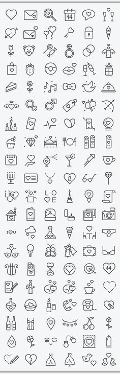 the different types of food and drinks icons are shown in this set, with each type of