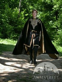 Medieval Cloak, Black Cloak, Medieval Wedding