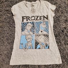 Excellent Condition. Worn Once. Anna's Face Was Faded That Way When I Purchased Brand New At The Store. Very Comfortable Fabric! Frozen Shirt, Frozen Shirts, Wardrobe Pieces, At The Store, Disney Tops, The Store, Shirt Color, Blue Gray, That Way