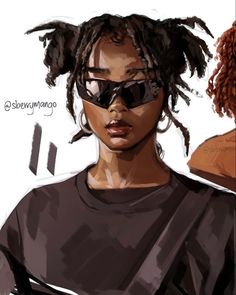 a woman with dreadlocks and sunglasses on