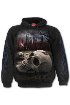 Dead World - Hoody Black Skull Template, Hype Clothing, Moon Print, Dark Fashion, Clothing Styles, Make You Feel, Sweater Hoodie, Fashion Inspo