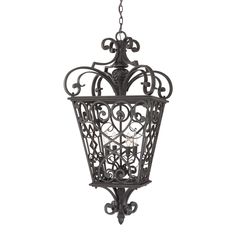 an old fashioned hanging light fixture