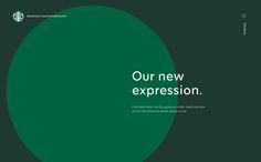 an advertisement for starbucks's new expression coffee roasting beans is shown in green