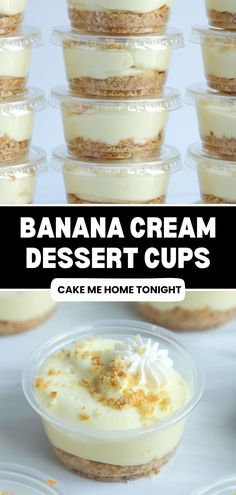 banana cream dessert cups in plastic containers