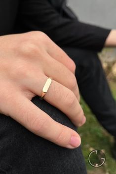 This bar ring is made of 14k Solid Real Gold. It's block front shape is rectangular hexagon. You can wear on your pinky or other fingers, looks very cool on man hand. We can produce it in 14K Yellow Gold, 14k White Gold, 14k Rose Gold. Please choose from options list. This signet ring is engravable and engraving is free. We can engrave on it letter, number, shape or date, please add your engraving request to ''Personalization'' section. You can choose font style from the pictures. Minimalist Rectangular Engraved Ring For Everyday, Everyday Minimalist Engraved Rectangular Ring, Everyday Engraved Rectangular Ring, Minimalist 14k Gold Emerald Cut Signet Ring, Minimalist 14k Gold Rings With Rectangular Stone, Minimalist 14k Gold Ring With Rectangular Stone, Minimalist 14k Gold Rectangular Signet Ring, Minimalist Signet Ring With Rectangular Stone As Gift, Minimalist Signet Ring With Rectangular Stone For Gift