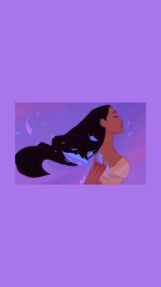 the little mermaid from disney's princess poca and her long hair is blowing in the wind