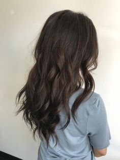 Long Mushroom Brown Hair, Subtle Balayage Dark Hair, Dark Ashy Brunette Hair, Mushroom Brown Hair Color Dark, Neutral Dark Brown Hair Color, Dark Brown Hair No Highlights, Brunette Subtle Balayage, Subtle Hair Dye