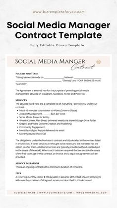 #Social_Media_Checklist_For_Business #Social_Media_Manager_Onboarding_Template #Social_Media_Manager_Contract_Template #Social_Media_Marketing_Contract Social Media Checklist For Business, Social Media Manager Mood Board, Social Media Marketing Contract, Social Media Manager Onboarding Template, Social Media Manager Contract Template, Social Media Management Contract, Content Creation Packages, Social Media Manager Services, Social Media Management Tips