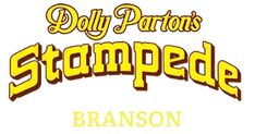 the logo for dolly paron's stampeded branson is shown in yellow