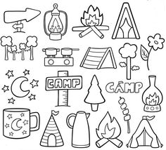 you will receive black and white camping printables