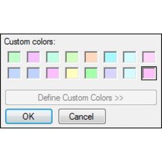 the custom colors dialogger is shown