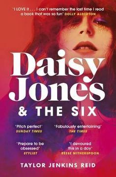 daisy jones and the six by taylor jennys red book cover with text on it