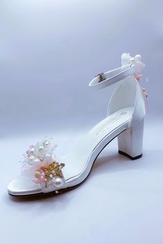 Stunning Ivory Satin Diamante Pink with Gold Embellished Wedding Sandals.   Block Heels, Open Fronted with Ankle Strap. Soft Satin Style Finish Very Elegant Block Heel Design  Perfect Wedding Day Shoe High for Elegance Perfect for Comfort Sizes: UK 3-8 (EU 36-43) Pearl White Ankle Strap Wedding Shoes, White Low Heel Sandals For Wedding, Pearl White Wedding Shoes For Bridal Shower, White Embellished Wedding Shoes For Formal Occasion, Formal White Embellished Wedding Shoes, White Embellished Closed Toe Heels, White Embellished Ankle Strap Heels, Block Heel Embellished Wedding Sandals, Wedding Sandals With Embellished Block Heel