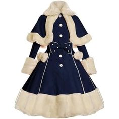 PRICES MAY VARY. Cotton,Fur,Polyester Button closure Hand Wash Only Women's Vintage Winter Fur Warm Coat Dress Shawl Collar Bow Christmas Coat with Pocket Dresses With Pea Coats, Formal Dress Winter Coat, Dresses With Vests Winter, Uk Traditional Dress, Dress As Snowman Custom, Cute Coats For School Uniform, Christmas Clothes Target, Japanese Christmas Dress, Woman Snowman Costume