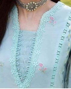 Pakistani Dress Neck Designs Latest, Different Neck Designs For Kurtis, Kurtis Neckline, New Latest Neck Design For Suit, Latest Neck Designs For Suits, Kurti Neck Designs Latest Fashion, Kurti Neckline, Lace Designs On Suits, Suit Neck Designs