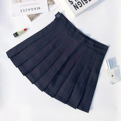 Color: dark blue, Size: XS Ulzzang Cosplay, Wind Skirt, Khaki Vest, Cosplay Kawaii, Christmas Dress Women, Kawaii Harajuku, Womens Sweatshirts Hoods, Skirt Pleated, High Waist Skirt