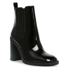 Minimal and sleek is the name of the game for MORTON. This classic Chelsea silhouette is elevated on a tall block heel, perfect for bringing a polished finish to hemmed denim or flowing floral dresses. Size: 10.  Color: Black.  Gender: female.  Age Group: adult. Sleek Heeled Boots With Stacked Block Heel, Sleek Stacked Heel Shoes For Fall, Sleek Block Heel Boots Medium Width, Trendy Medium Width Heeled Boots With 4-inch Heel, Sleek Boots With Block Heel, Trendy Formal Heeled Boots With 4-inch Heel, Sleek High Ankle Boots With Stacked Heel, Sleek High Ankle Heeled Boots With Stacked Heel, Trendy Heeled Boots With Padded Heel For Formal Wear