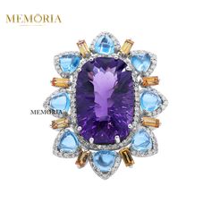 Elegant Purple Amethyst & Topaz, Citrine Turkish Rings, 925 Silver Jewelry, Ottoman Ring, Anniversary Gift, Wedding Women Ring, Gifts  ✦ ✦ Gemstone Details✦ ✦  ✦ Gemstone: Amethyst, Blue Topaz, Citrine ✦ Gemstone Type: Natural ✦ Gemstone Shape: Oval, Trillion, Emerald Cut ✦ Gemstone Color: Purple, Blue, Yellow ✦ Gemstone Cut: Faceted, Cabochon  ✦ Number of Gemstones: 17 ✦ Gemstone Weight: 24.100 CT's  ✦ Gemstone Grade: Excellent ✦ ✦ DIAMOND DETAILS✦ ✦  ✦ Diamond Type: Natural ✦ Diamond Shape: Ro Purple Tanzanite Multi-stone Rings, Multicolor Amethyst Gemstone Ring, Multi-stone Purple Gemstone Ring, Purple Multi-stone Gemstone Rings, Multicolor Amethyst Rings With Accent Stones, Purple Multi-stone Diamond Ring Gift, Purple Multi-stone Diamond Ring As A Gift, Multicolor Amethyst Rings For Anniversary, Amethyst Ring Vintage