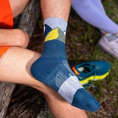 Introducing the all new Feetures Trail. Conquer your next hike or trail run and take on a rougher terrain in a sock engineered with anatomical design and Targeted Compression, providing a Custom-Like Fit and reduced risk of blisters, plus Max Cushion for added impact protection. Targeted Compression and anatomical design provide an unmatched Custom-Like Fit with protection from blisters. Recycled yarn wicks moisture to keep feet cool and dry. High density cushioning provides extra protection in Prevent Blisters, Trail Runners, Running Socks, Recycled Yarn, Trail Running, Wicks, Crew Socks, Outdoors Adventure, Density