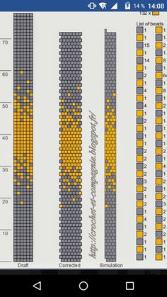 an image of a computer screen with yellow and gray designs on it, including numbers