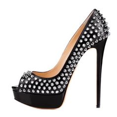 Size 7 Fully Studded No Damages No Flaws Never Worn New Sexy Heels Ready To Ship Drag Queen Heels, Work Formal, Pump Heels, Platform Stilettos, Super High Heels, Spike Heels, Black Heel, Drag Queens, Stiletto Pumps