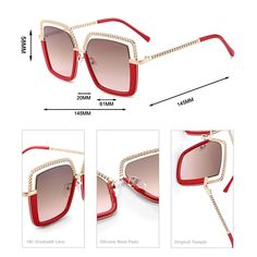 Brand Name:HAIMAITONGOrigin:CN(Origin)Gender:WOMENStyle:Semi-RimlessDepartment Name:AdultFrame Material:ALLOYCertification:CELenses Optical Attribute:UV400Lenses Material:PolycarbonateLens Height:58mmModel Number:K34099-Luxury Square Sunglasses WomenLens Width:62mmGender:Women, Men, Ladies, Female, MaleSunglasses style 1:sun glasses for women fashion 2021Sunglasses style 2:Luxury Designer SunshadesSunglasses style 3:Red Square SunglassesSunglasses style 4:Chain Designer GlassesSunglasses Luxury: Trendy Summer Glasses Chains With Chain Strap, Metal Glasses Chains For Summer, Summer Metal Glasses Chains, Metal Glasses Chains For Summer Parties, Trendy Metal Glasses Chains For Summer, Trendy Metal Glasses Chains For The Beach, Trendy Metal Glasses Chains For Beach, Trendy Summer Glasses Chains, Chic Summer Glasses Chains