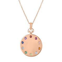 This brilliant disc pendant showcases the beauty of a rainbow. The Minerva is the perfect statement piece to add to any #neckmess. The rainbow border creates a stunning frame for an personalization. Comes with an 18 inch chain with O ring at 16 inches. Measures approx. 1 inch L X 1 inch W. 1 garnet = 0.05ct.,1 ruby = 0.06ct.,1pink tourmaline = 0.08ct.,1 citrine = 0.05ct.,1 aquamarine = 0.05ct.,1 peridot = 0.08ct.,1 emerald = 0.05ct.,1 blue topaz = 0.05ct.,1 sapphire - 0.06t.,1 amethyst = 0.05ct. Story Jewelry, Rainbow Necklace, Disc Pendant, Diamond Charm, Disc Necklace, Timeless Jewelry, Earring Sale, Diamond Fashion, Rose Gold Diamonds